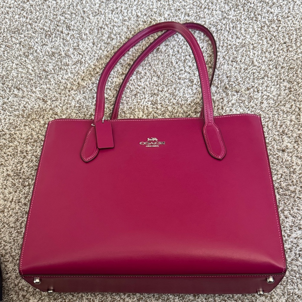 Coach Fuchsia Leather Tote Bag